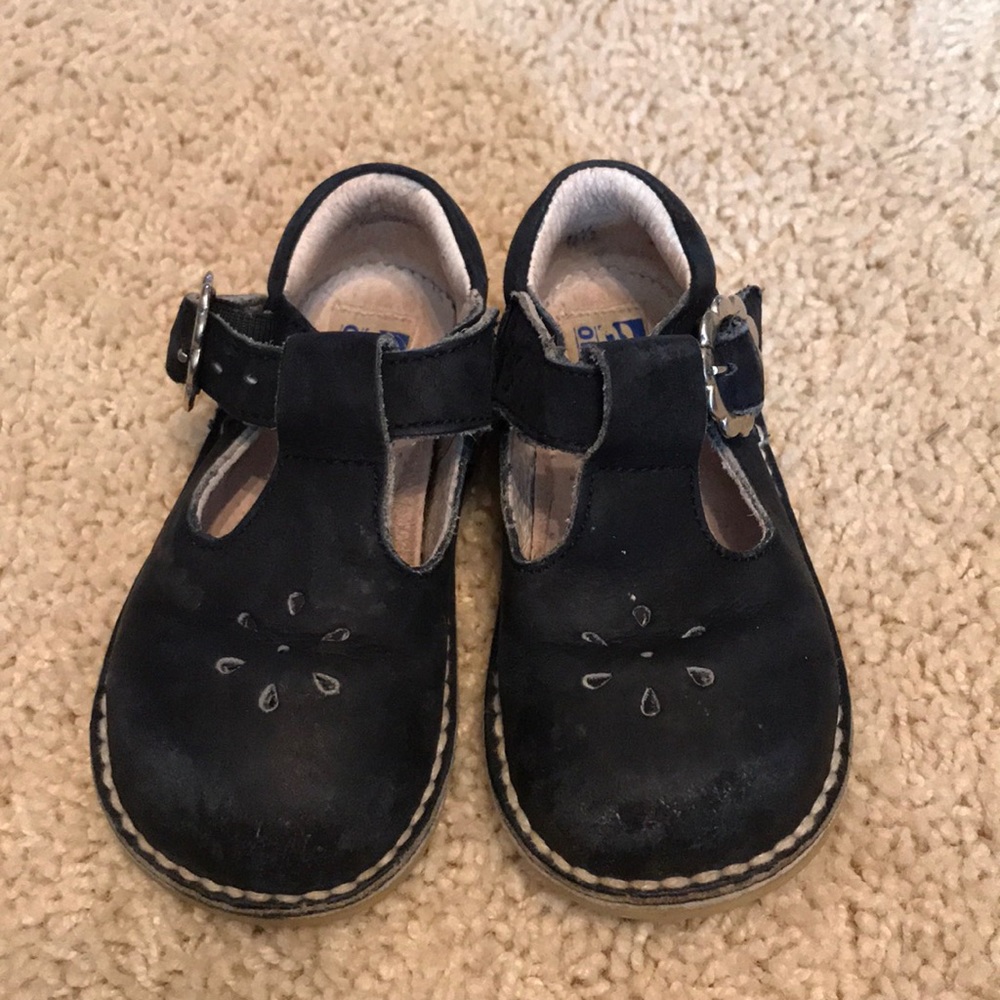 Navy suede Mary Janes